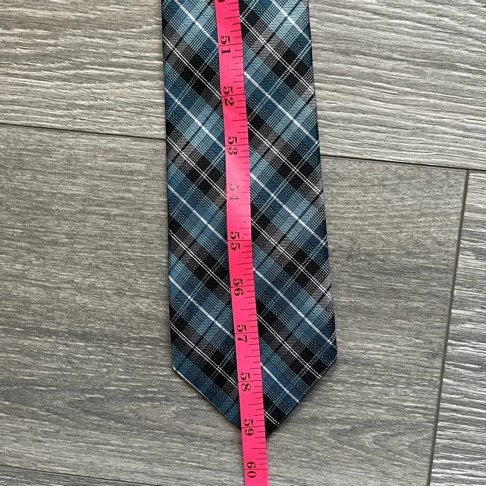 Pronto Uomo Men’s Plaid Black Blue Neck Tie Business Work Career Professional
